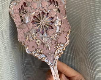 Miroir de maquillage FlowerKnows | Miroir à main vintage Y2K Coquette | Joli miroir à main rose pour les amateurs de maquillage