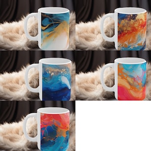 Abstract Art Mug, Personalised Mug, Custom Name Cup, Coffee Tea Cup Gift For Her, Valentines Gift For Her Him, Sister Mum Birthday Gift