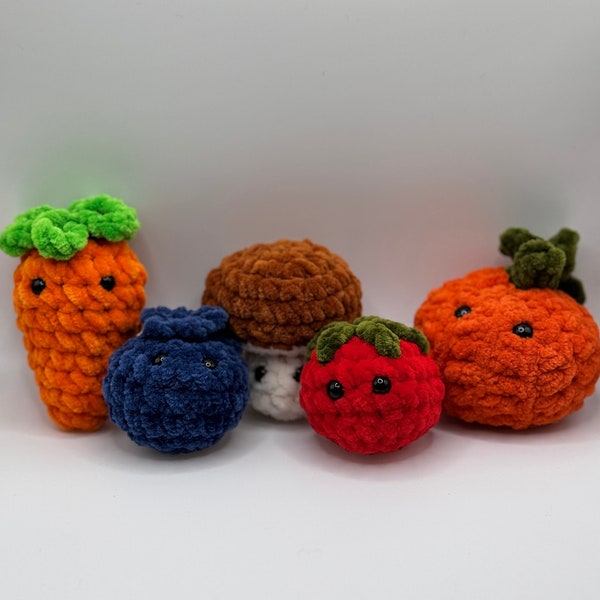 Mini peluche amigurumi au crochet, fruits et légumes | Légumes et boutons de fruits faits main