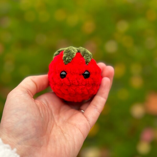 Mini peluche Amigurumi di pomodoro all'uncinetto / Veggiepals e boccioli di frutta fatti a mano