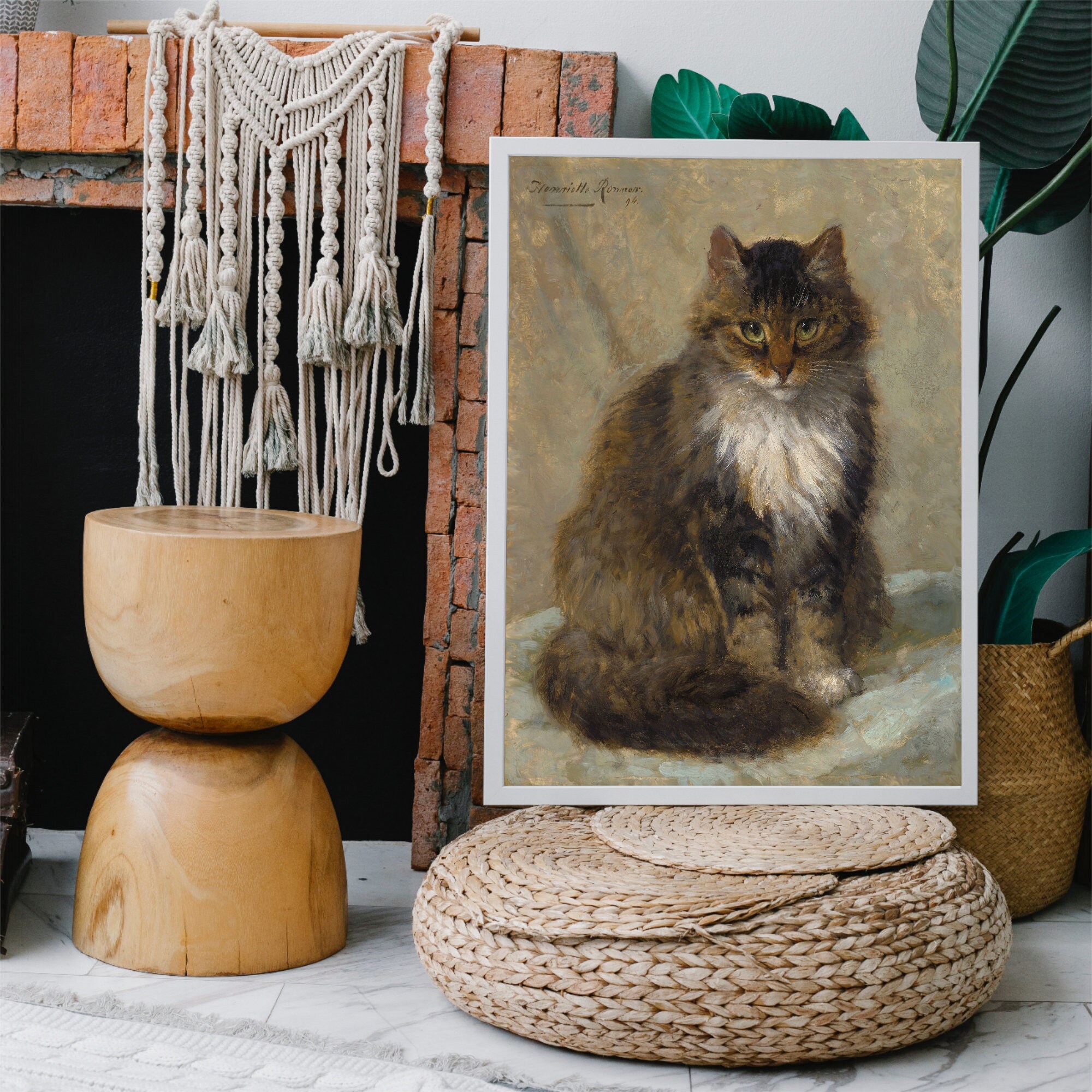 Maine Coon Cat Vintage Oil Painting by Henriette Ronner-knip (digital ...