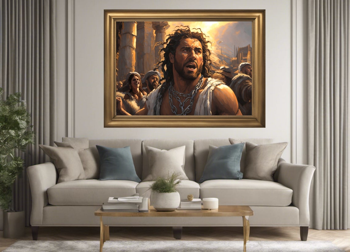 Samson and Delilah, Vintage Wall Art, Digital Wall Art, Digital Download Printable, Colorful ...