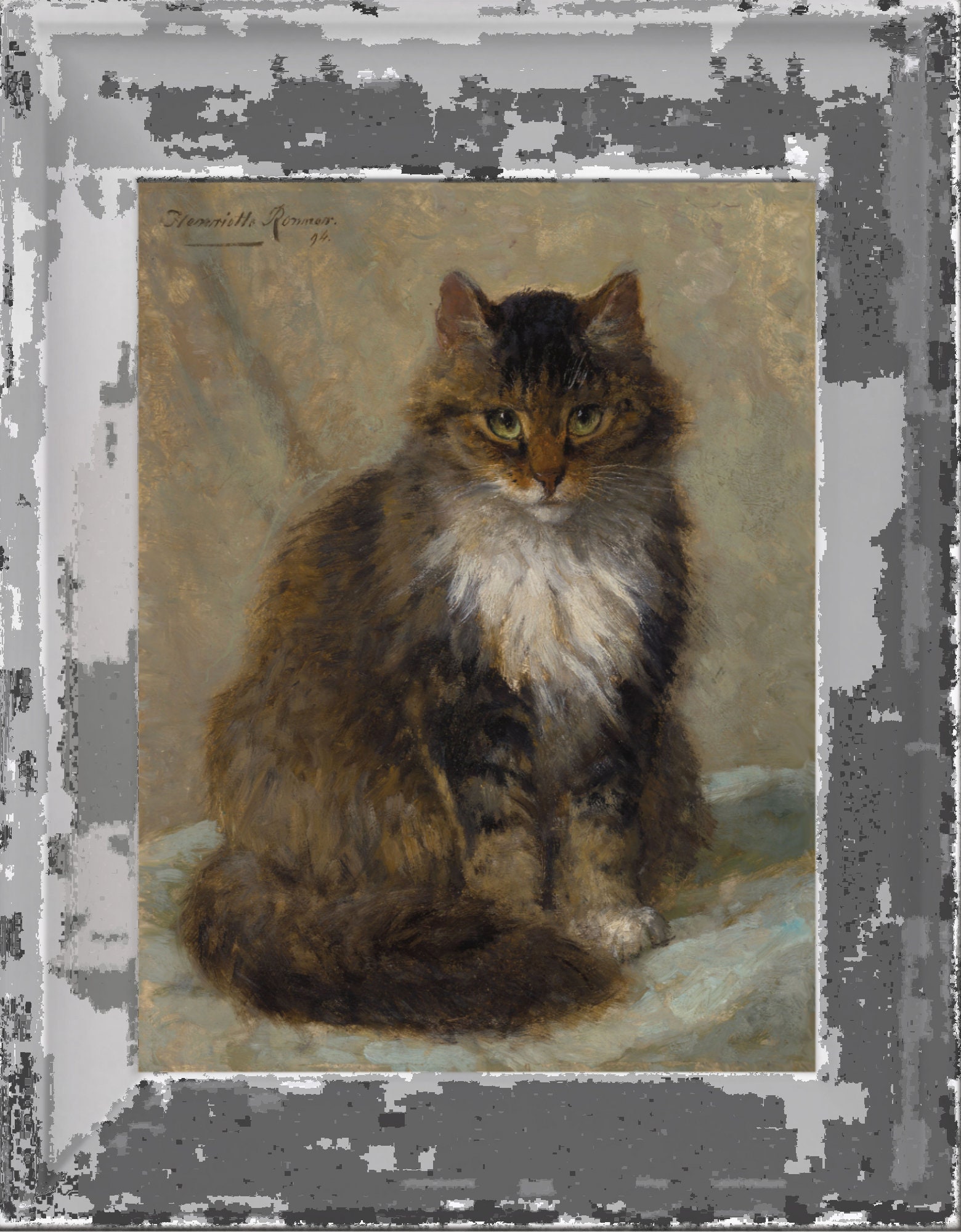 Maine Coon Cat Vintage Oil Painting by Henriette Ronner-knip (digital ...