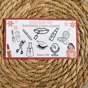 Make-up spaaruitdaging, savings challenges NL, cash stuffing, A6 budget binder