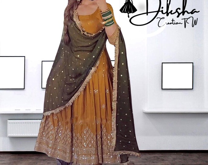 BANKSIA - Fiery Red Pastiche Organza Printed And Embellished Top And Skirt With Dupatta