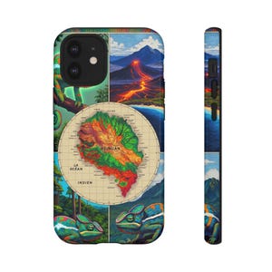 Volcanic Island Map Phone Case | Tropical Lava Art iPhone Cover