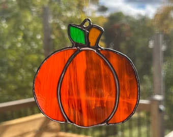 Pumpkin Stained Glass Sun Catcher