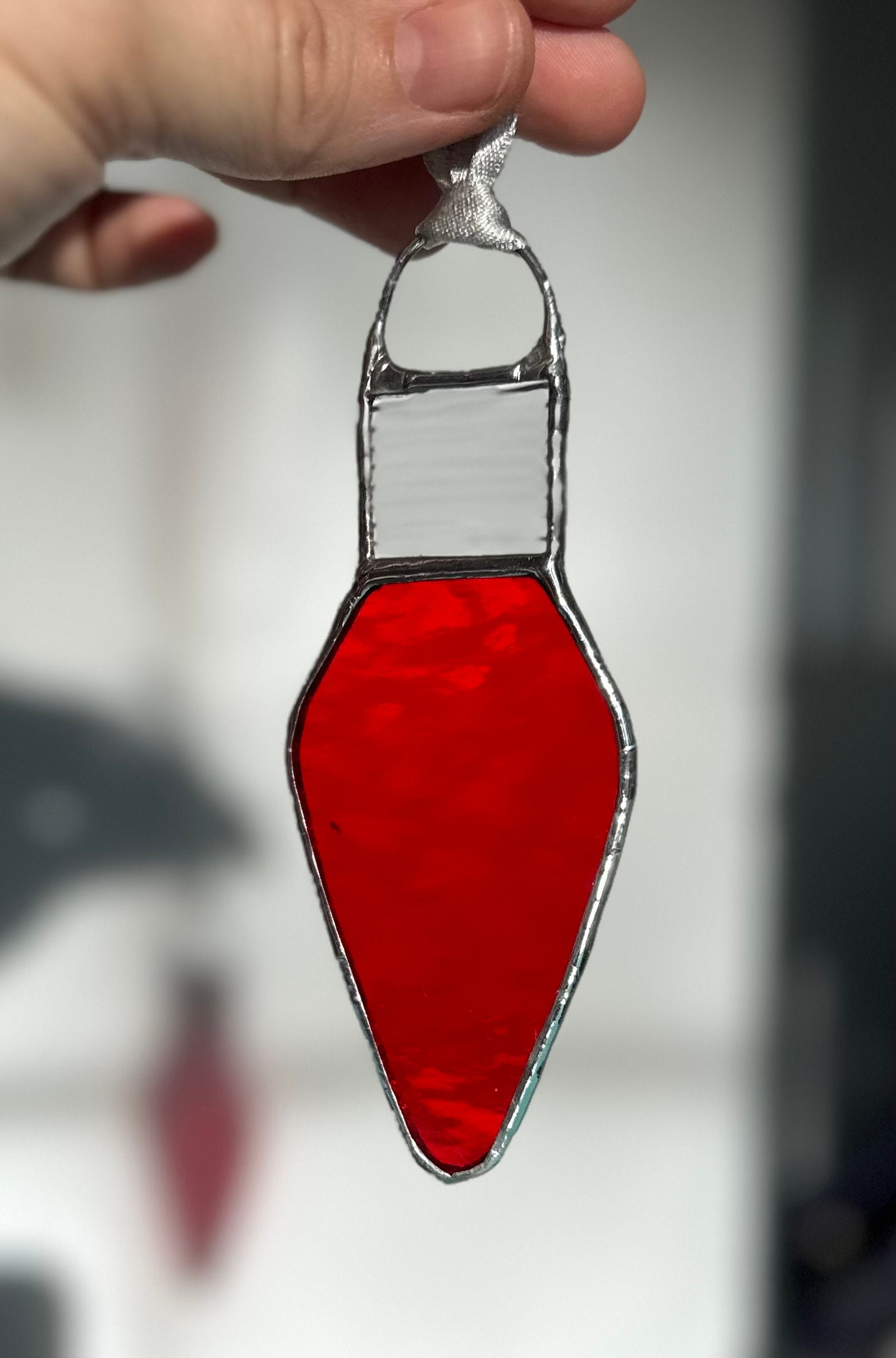 Stained Glass Light Bulb Christmas Ornaments - Etsy