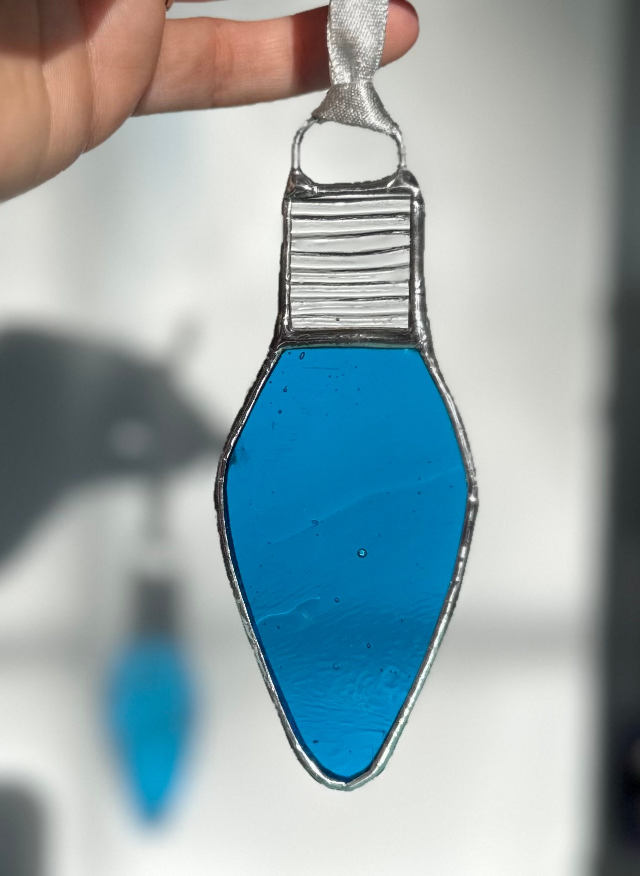 Stained Glass Light Bulb Christmas Ornaments - Etsy