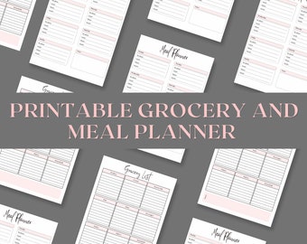 Meal Planner & Grocery List Printable | Meal Planner Grocery List | Meal Planner Download | Grocery List PDF | Grocery List | A4 | A5