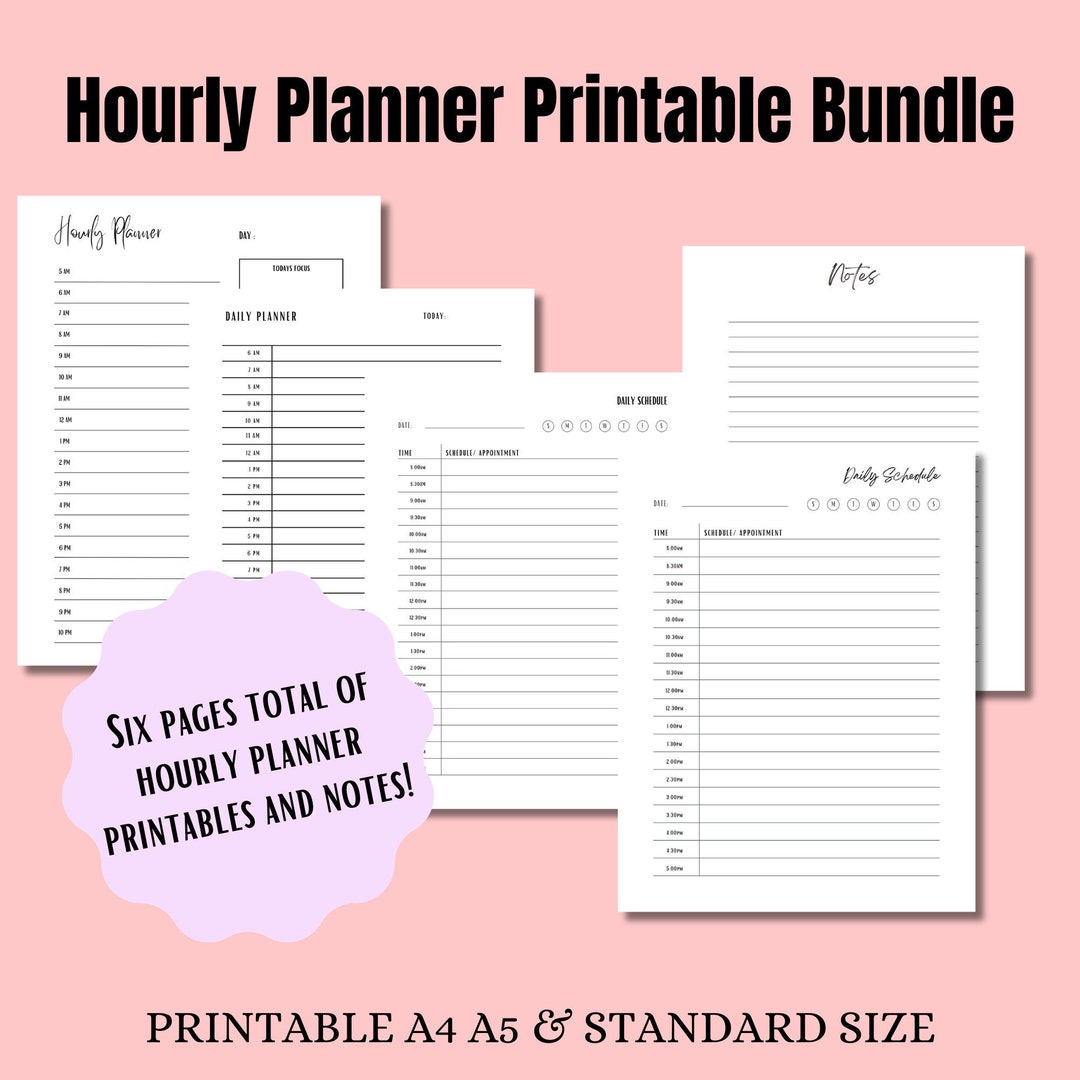 hourly-planner-bundle-daily-planner-printable-hourly-planner-2024