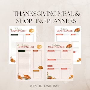 Thanksgiving Meal Planner | Thanksgiving Grocery List | Thanksgiving Planner Printable | Thanksgiving Planner | Holiday Planner | Printable