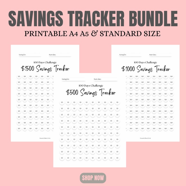 Savings Tracker Printable Savings Worksheet Expense Tracker Savings