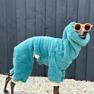 Turquoise Turtleneck Fleece Italian Greyhound Jumpsuit image 4