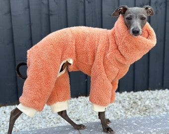 Coral Turtleneck Fleece | Italian Greyhound Jumpsuit