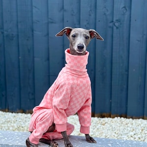 Italian Greyhound Jumpsuit Pyjamas | Peach