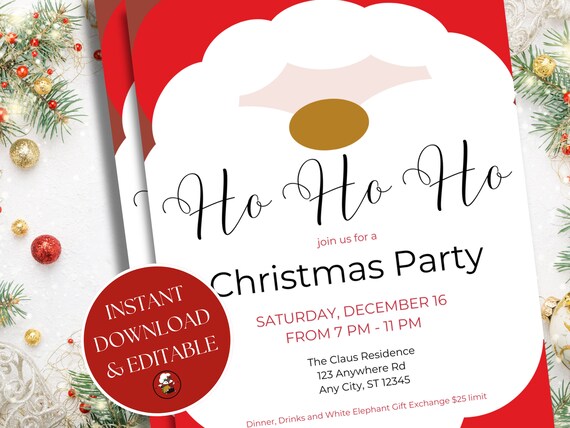 open lace back dress Christmas Gala Soiree Invitation