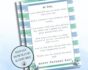 Dog & Cat Dad Father's Day Card: Paw-rent Gift (Digital PDF)
