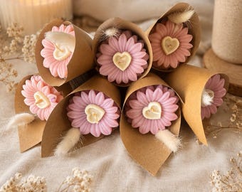 Bouquet bougie fleur cœur fleurs séchées