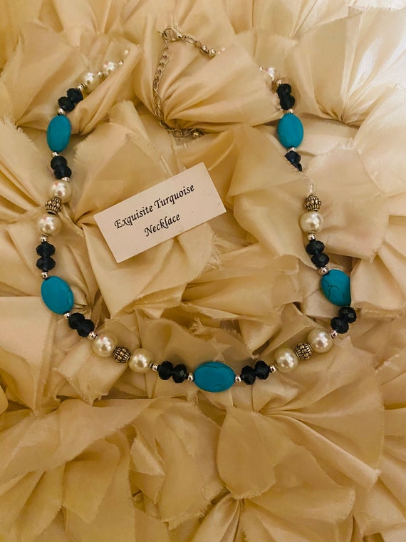 Exquisite Turquoise Beaded Necklace - image 2