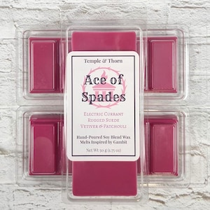 Gambit Wax Melts: ACE OF SPADES - Svarta vinbär, pepparkorn och mocka - Marvel Comics, X-Men-inspirerade sojablandningssnapbars