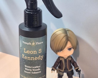 Leon Kennedy Room & Linen Spray - Worn Leather, Warm Woods, Sweet Tobacco, Resident Evil, 4 oz