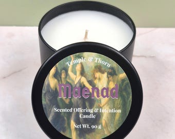 MAENAD: Dionysus Candle – Dark Cassis, Decadent Chocolate & Frankincense – Greek God Altar Candle – 4 oz