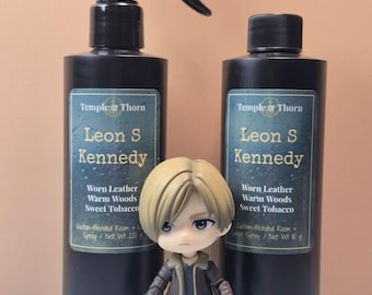 Leon Kennedy Room & Linen Spray - Worn Leather, Warm Woods, Sweet Tobacco, Resident Evil, 8 oz