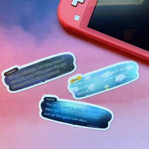 inspirational cozy gaming quote sticker set