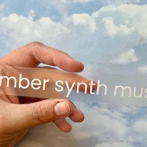 somber synth music subtitle transparent sticker