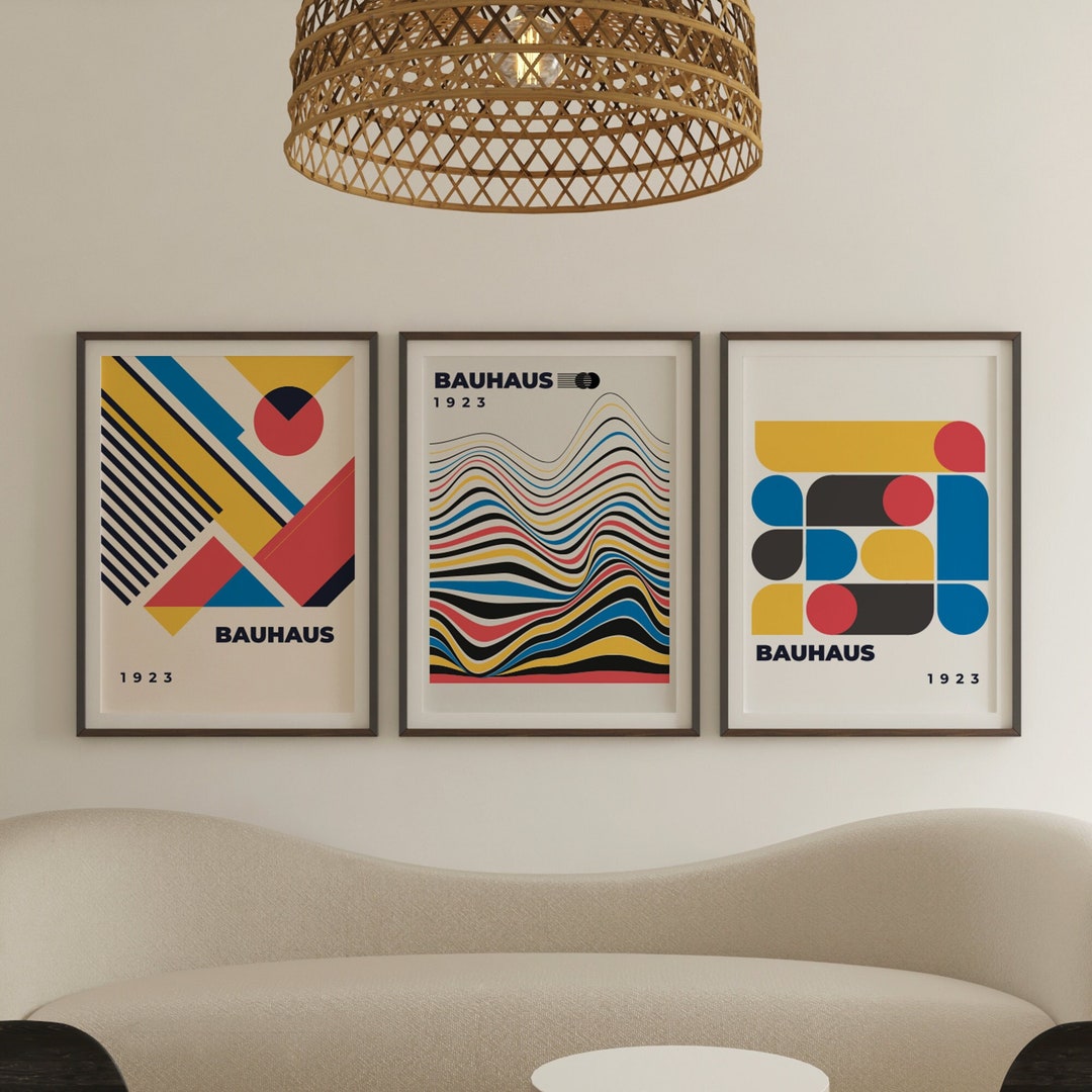 Bauhaus Set set of Print Minimalist Wall Art Digital Art - Etsy
