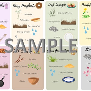 Mud Kitchen Recipe Cards