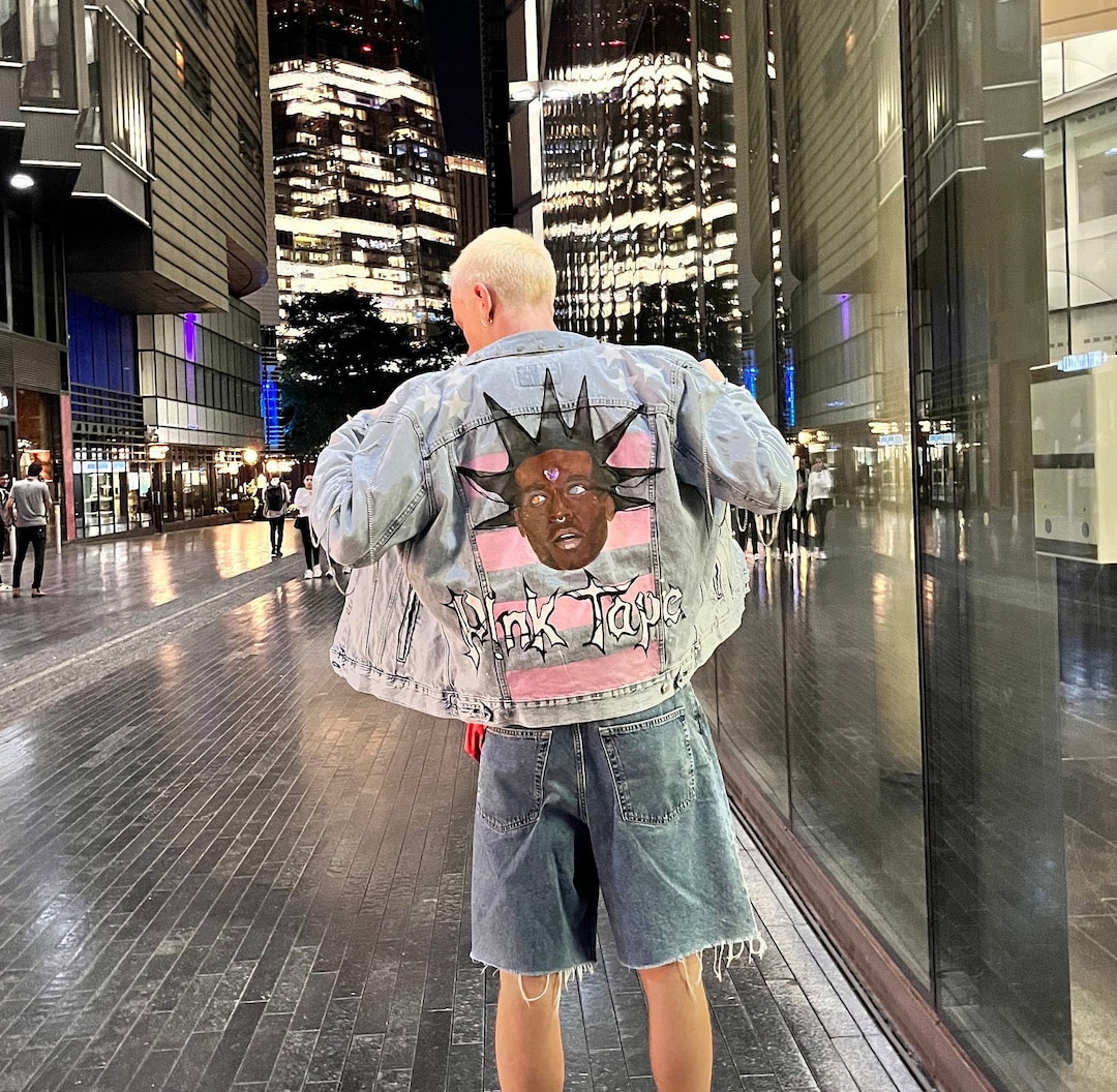 Pink Tape Lil Uzi Vert Custom Jeans Jacket - Etsy