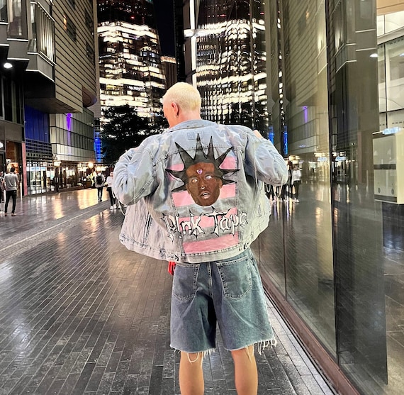 Pink Tape Lil Uzi Vert Custom Jeans Jacket - Etsy