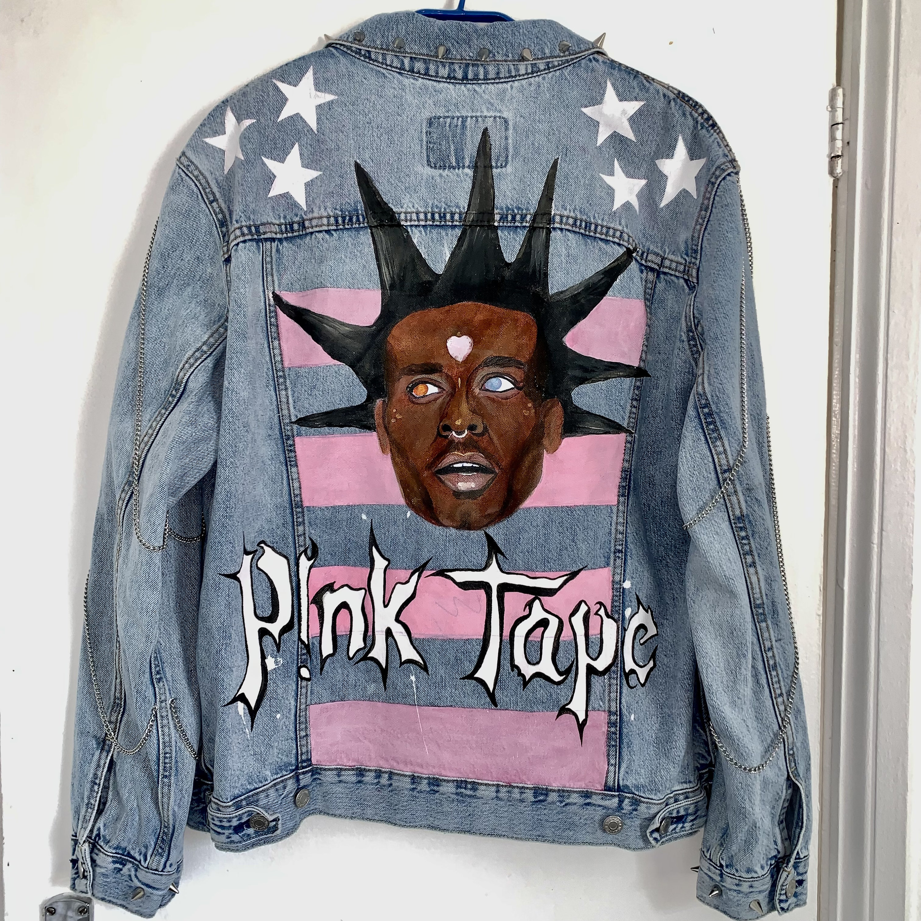 Pink Tape Lil Uzi Vert Custom Jeans Jacket - Etsy
