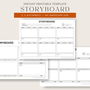 A4 Landscape Storyboard Template: Filmmaker, Animator, Vlogger (PDF & PNG)