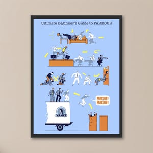 The Office Parkour Poster: Ultimate Beginner&#39;s Guide to Parkour Dunder Mifflin Funny Gift