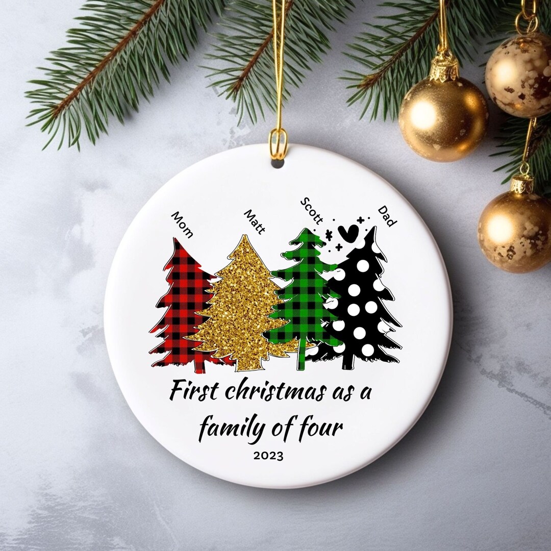 Family Of Four Christmas Ornament 