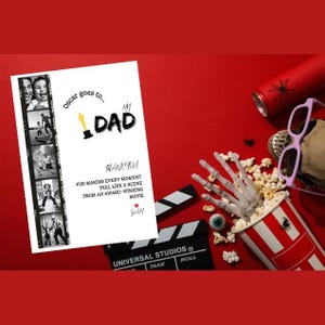 Plantilla editable para tarjeta del Día del Padre, tarjeta imprimible con foto para el Día del Padre, tarjeta con foto para papá, tarjeta de felicitación para papá, felicitaciones para papá