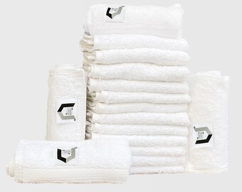 Face Towels Bamboo and Cotton- White Flannel Face Cloth- ≥500 GSM - Spa Gym Wash Cloths Highly Absorbent and Soft Fingertip Towels 30x30 cm