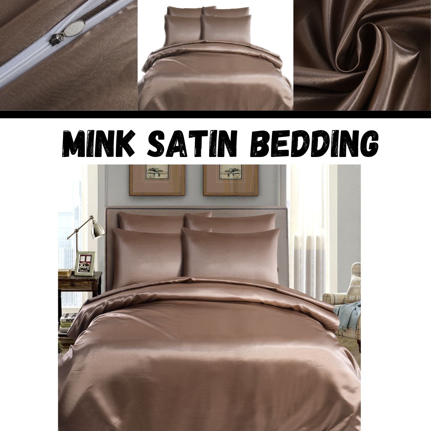 Satin Silk Duvet Cover Sets Satin Bedding Set 6 Pieces Fitted Sheet