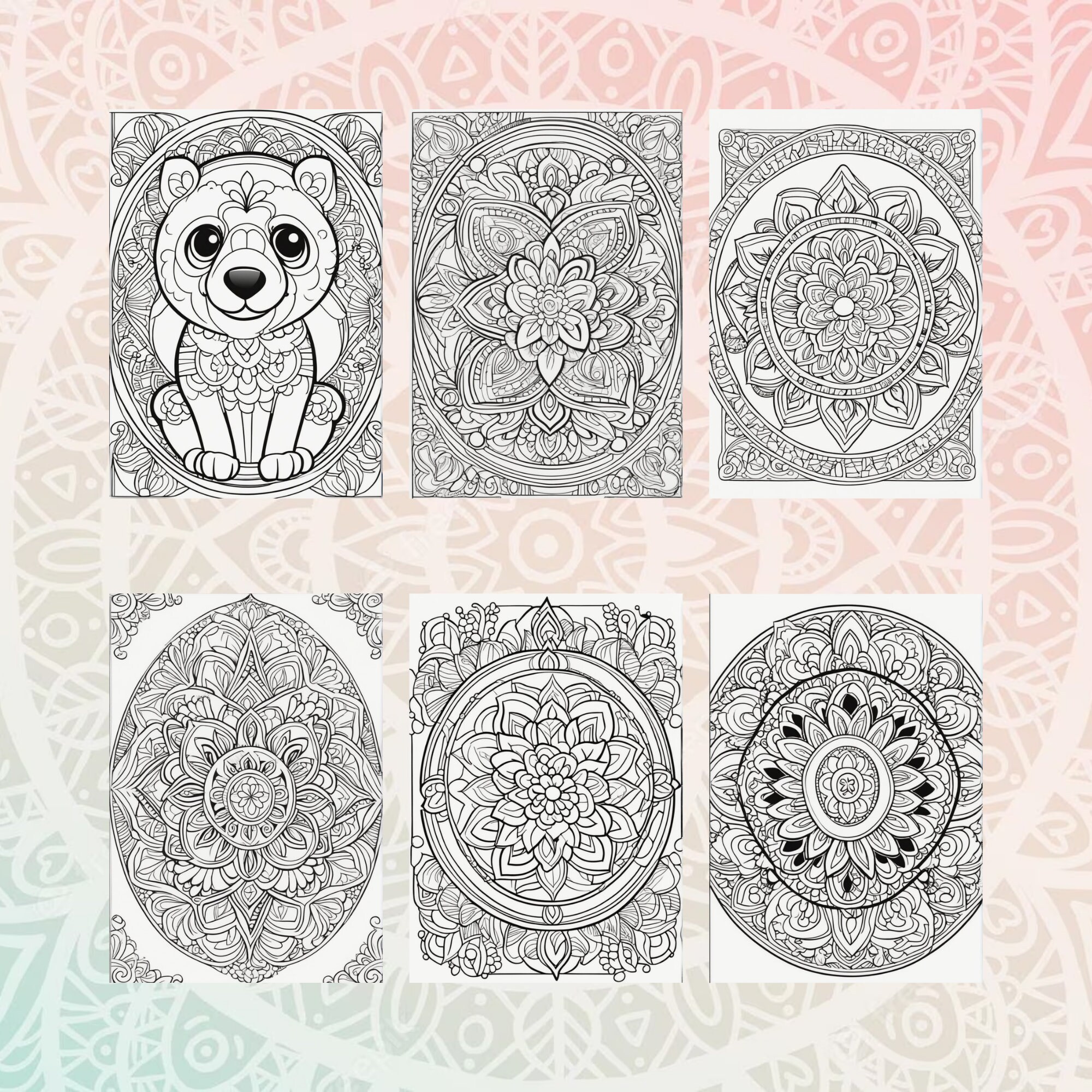 70 Mandala Coloring Pages Relax Coloring Book for Kids and - Etsy