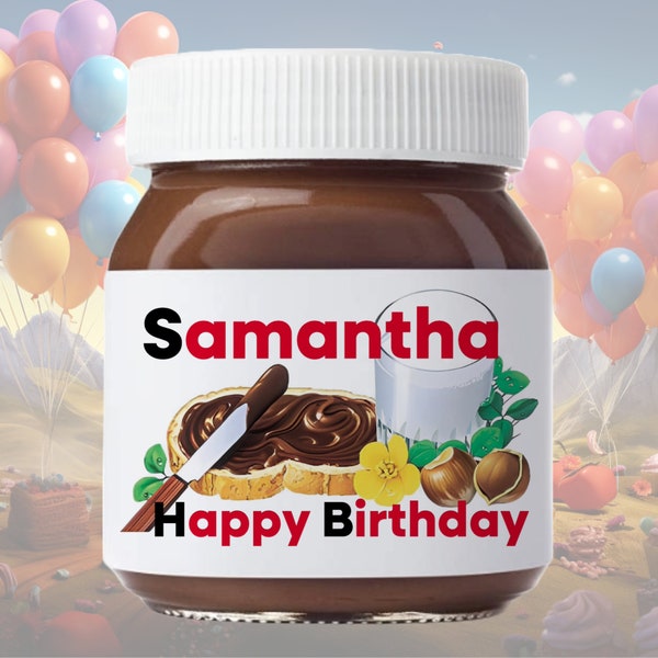 Personalized Printed Label for NUTELLA Cans Digital File / Nutella label stickers / customized label