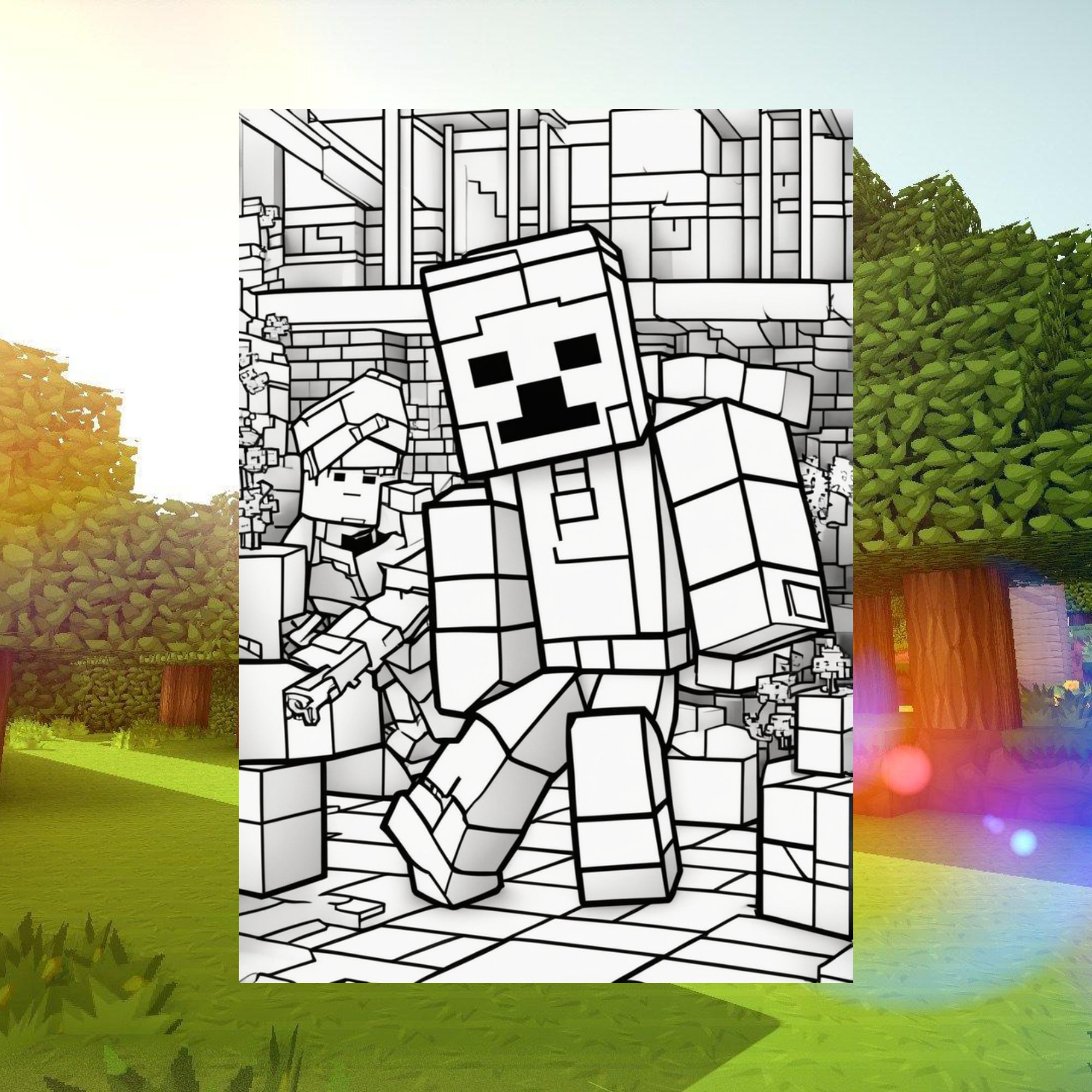 Minecraft Coloring Set 50 Minecraft Coloring Pages Minecraft Coloring Book for Kids - Etsy ...