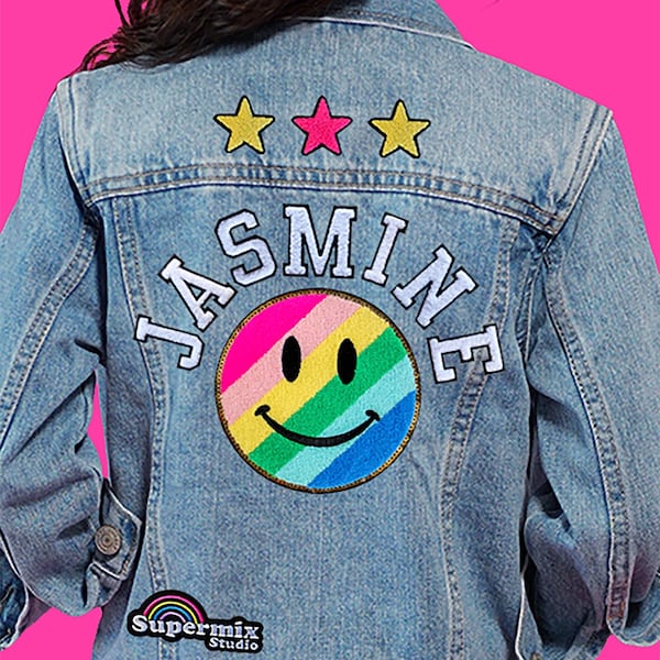 Supersize Patch Custom Denim Jacket with Chenille and Embroidered Patches