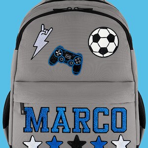 Custom Kids' Backpack, Chenille Patches, Personalized Backpack - Etsy