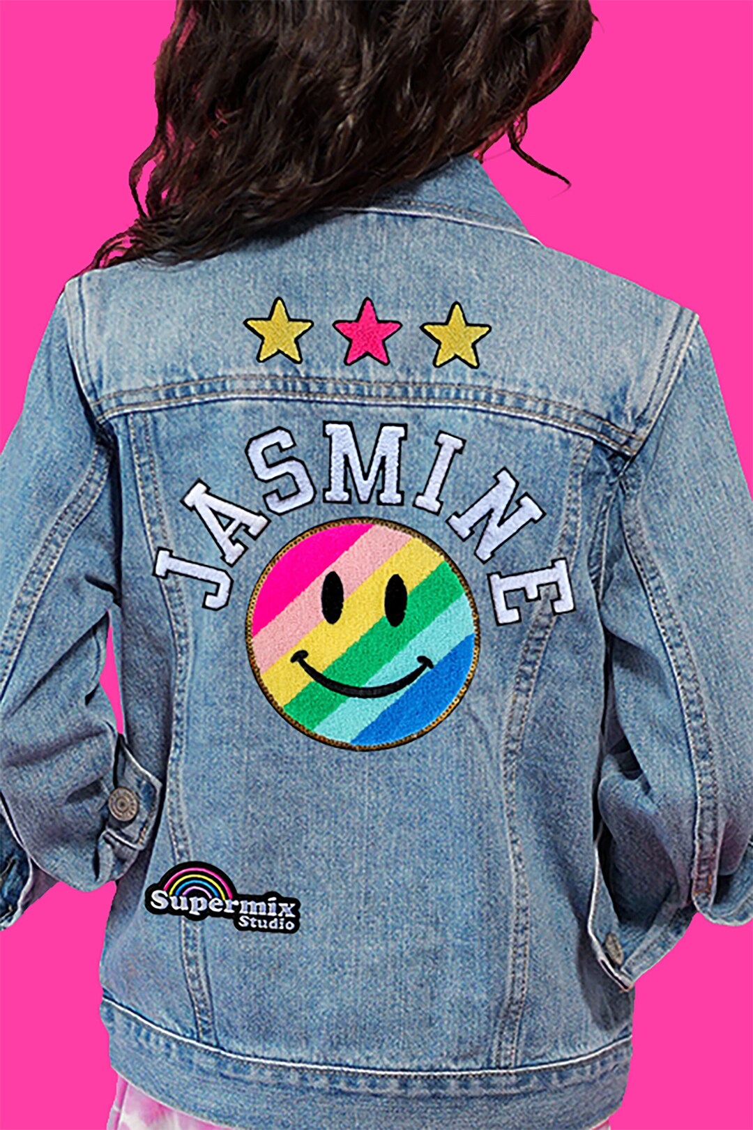 Supersize Patch Custom Denim Jacket With Chenille and