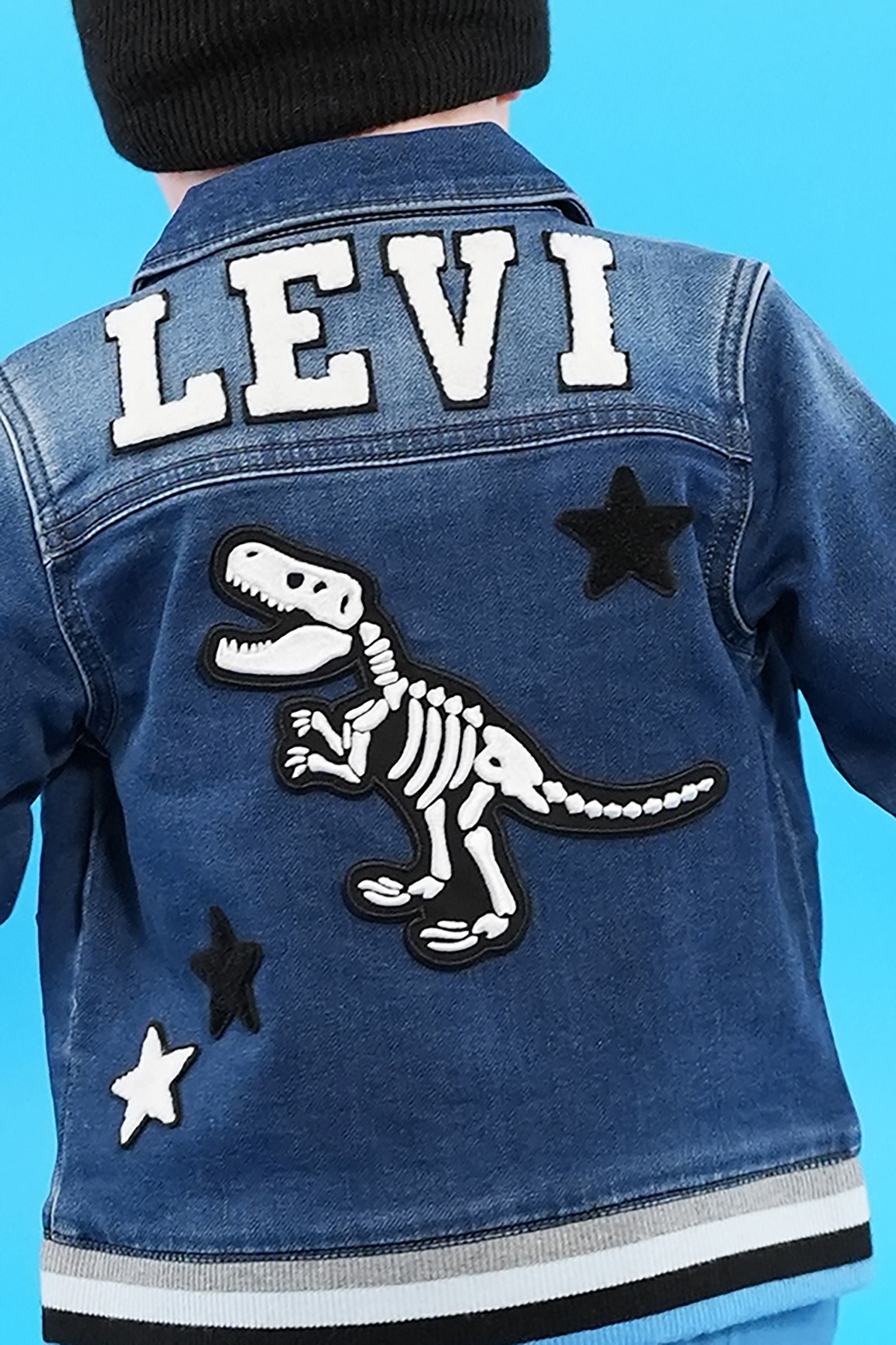 Custom Baby / Kids' Denim Jacket with Dinosaur Supersize Patch Chenille Patches Personalized Denim Jacket