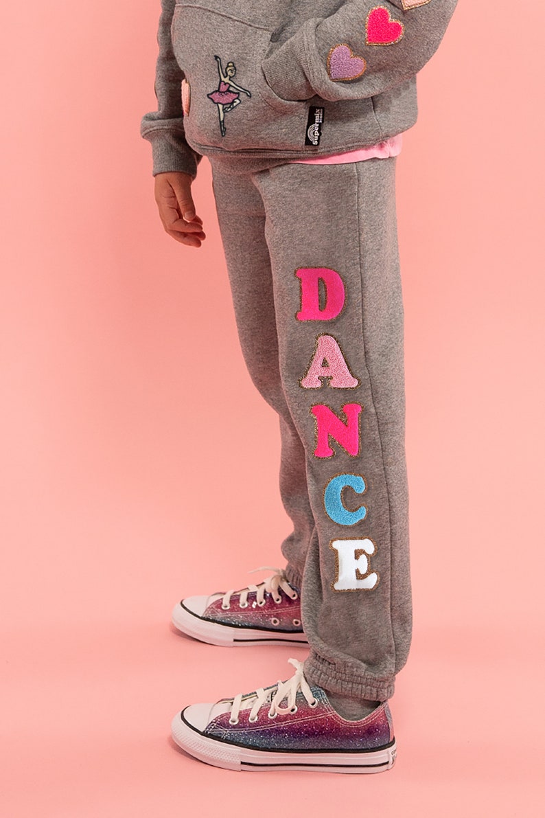 Custom Patch Jogger with Glitter Chenille Letters image 2
