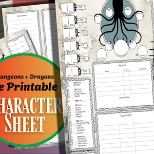 Accesorio imprimible DnD Character Sheet 5e - Tema pirata náutico